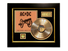 LIMITED EDITION ETCHED GOLD LP 'AC/DC - FOR THOSE ABOUT TO ROCK' CUSTOM FRAME