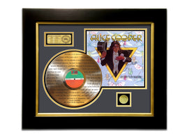 LIMITED EDITION ETCHED GOLD LP 'ALICE COOPER - WELCOME TO MY NIGHTMARE' CUSTOM FRAME