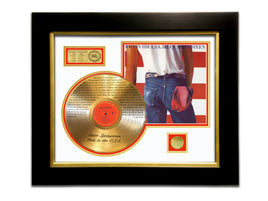 LIMITED EDITION ETCHED GOLD LP 'BRUCE SPRINGSTEEN - BORN IN THE USA' CUSTOM FRAME
