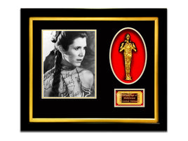 LIMITED EDITION 'CARRIE FISHER - SIGNATURE SERIES - GOLD OSCAR' CUSTOM FRAME