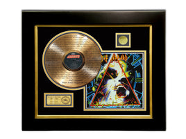 LIMITED EDITION ETCHED GOLD LP 'DEF LEPPARD - HYSTERIA' CUSTOM FRAME