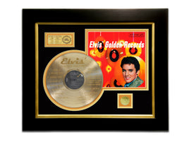 LIMITED EDITION ETCHED GOLD LP 'ELVIS PRESLEY - ELVIS' GOLDEN RECORD' CUSTOM FRAME