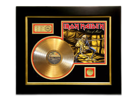 LIMITED EDITION GOLD LP 'IRON MAIDEN - PIECE OF MIND' CUSTOM FRAME