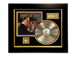 LIMITED EDITION GOLD LP 'JERRY LEE LEWIS - GOLDEN ROCK HITS' CUSTOM FRAME