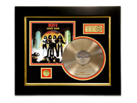 LIMITED EDITION ETCHED GOLD LP 'KISS - LOVE GUN' CUSTOM FRAME
