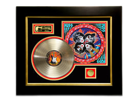 LIMITED EDITION GOLD LP 'KISS - ROCK & ROLL OVER - SIGNATURE SERIES' CUSTOM FRAME