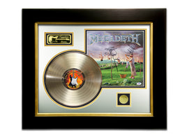 LIMITED EDITION GOLD LP 'MEGADETH - YOUTHINASIA - SIGNATURE SERIES' CUSTOM FRAME