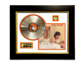 LIMITED EDITION GOLD LP 'MICK JAGGER - SHE'S THE BOSS - SIGNATURE SERIES' CUSTOM FRAME