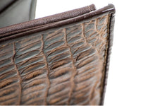 AUTHENTIC 'CROCODILE TAIL' BROWN BIFOLD WALLET
