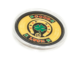 24K GOLD PLATED 'GOOD LUCK-POKER CHIP CARD GUARD'