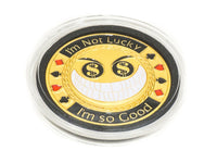 24K GOLD PLATED 'I'M NOT LUCKY-POKER CHIP CARD GUARD'