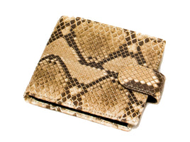 AUTHENTIC 'PYTHON-SNAKE SKIN' BIFOLD WALLET WITH SNAP